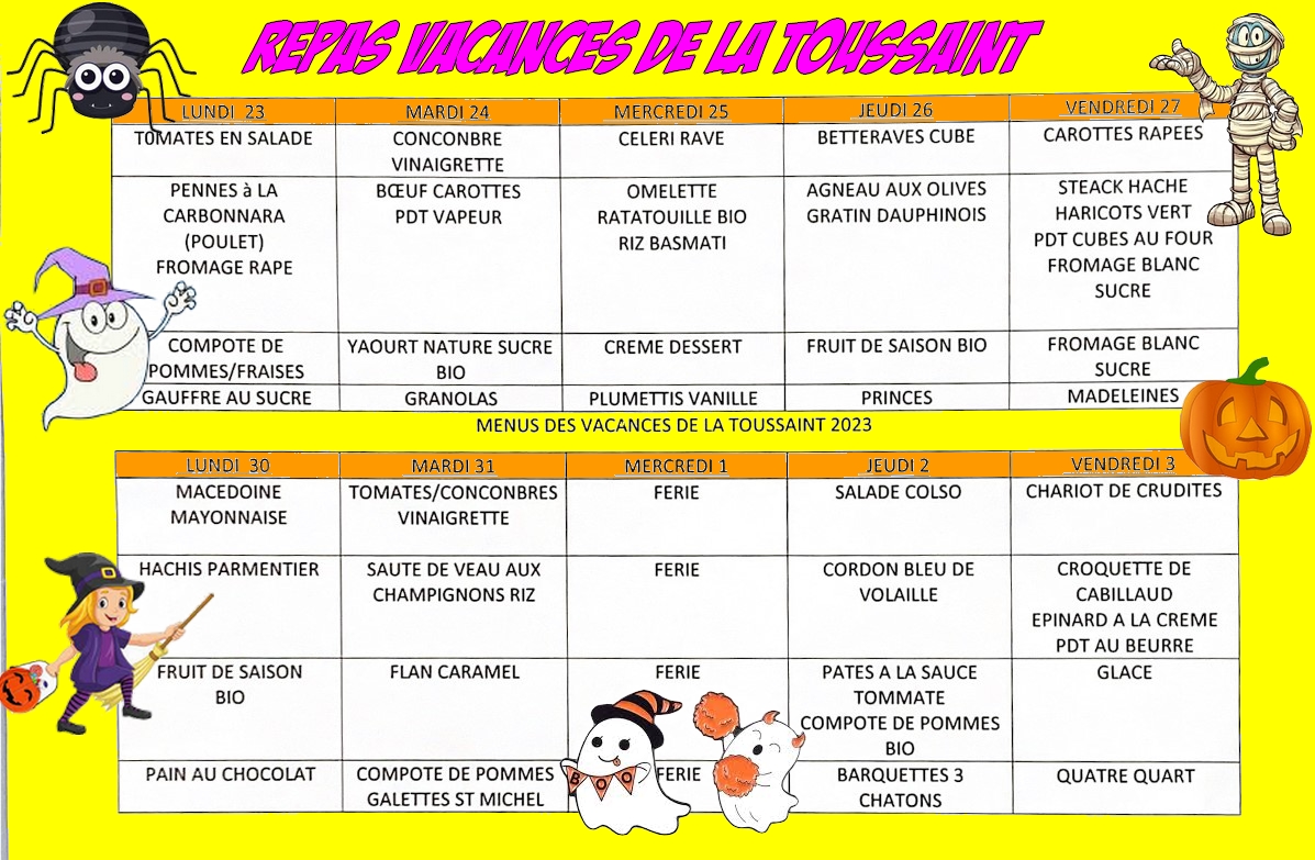 repas toussaint 2023